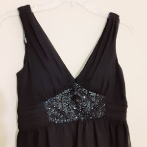 Maggy London Little Black Dress VNeck Beaded 10 Petite Wedding Guest Cocktails